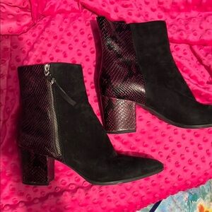 Michael Kors Black and Purple Ankle Boots